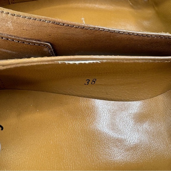 Blay Square Toe Brown Leather Pumps Size 38 - Picture 5 of 11